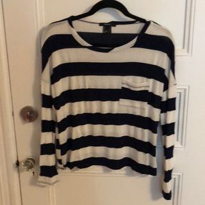 Navy and White Striped Light Sweater